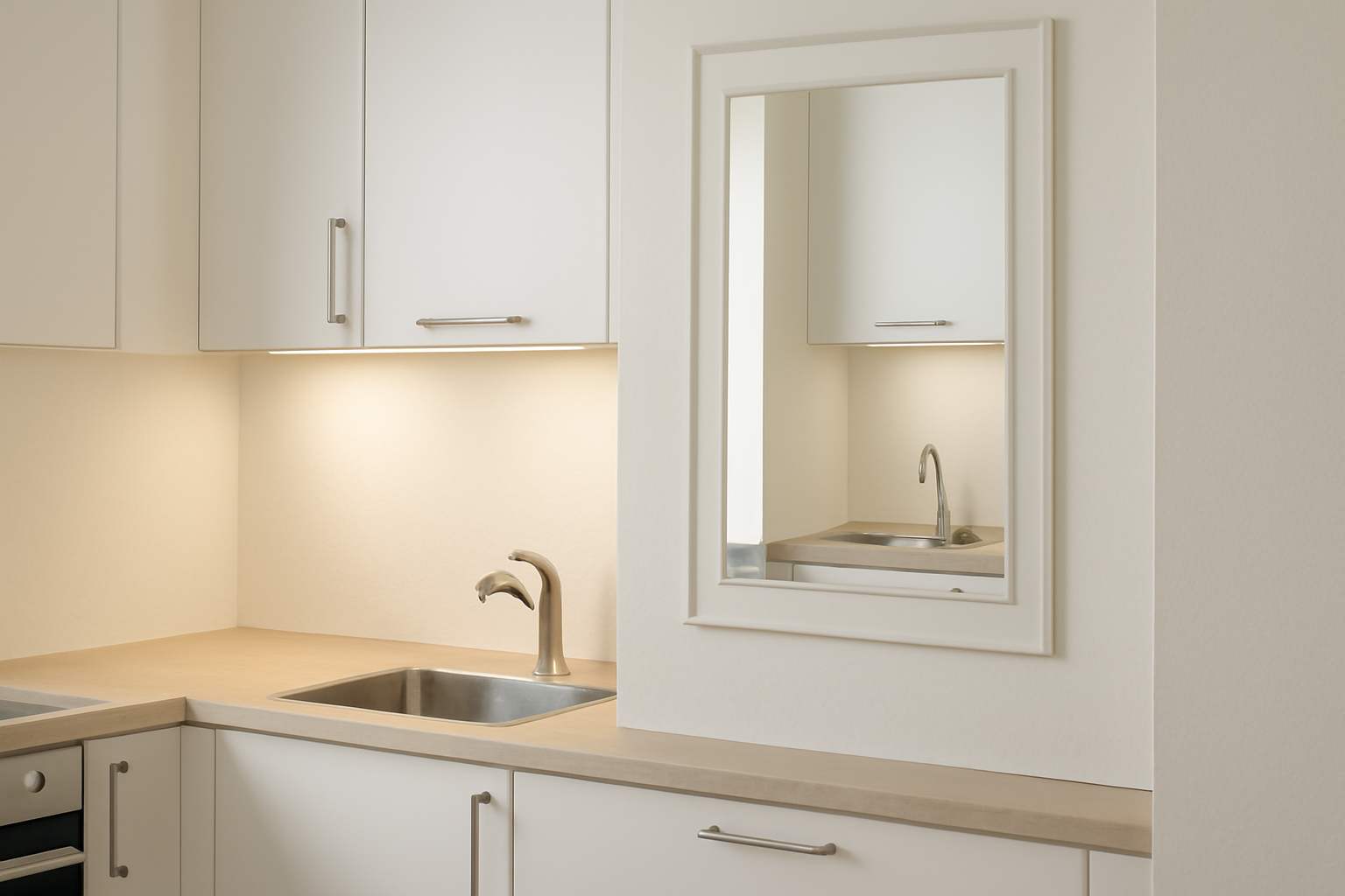 Lighting and Mirrors to Enlarge Space