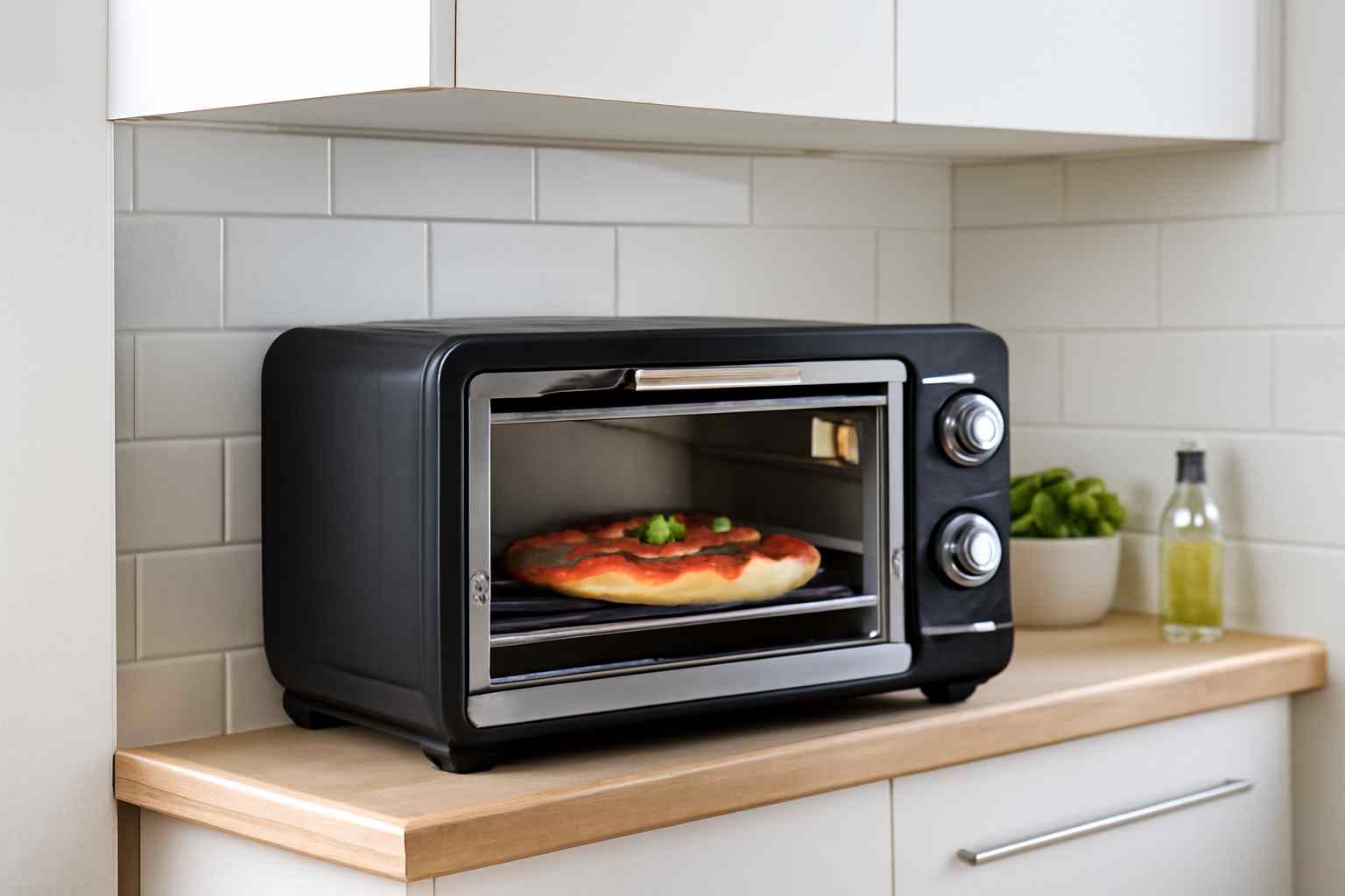 Compact toaster oven for small kitchens