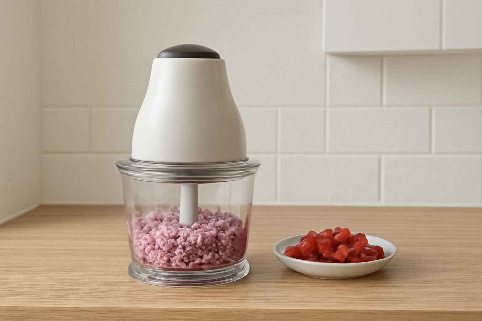 Compact vegetable chopper for small kitchens