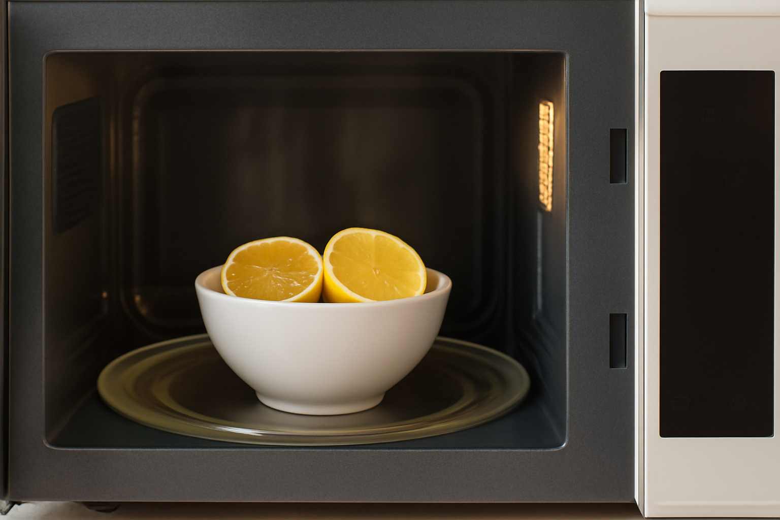 natural microwave cleaning with lemon water
