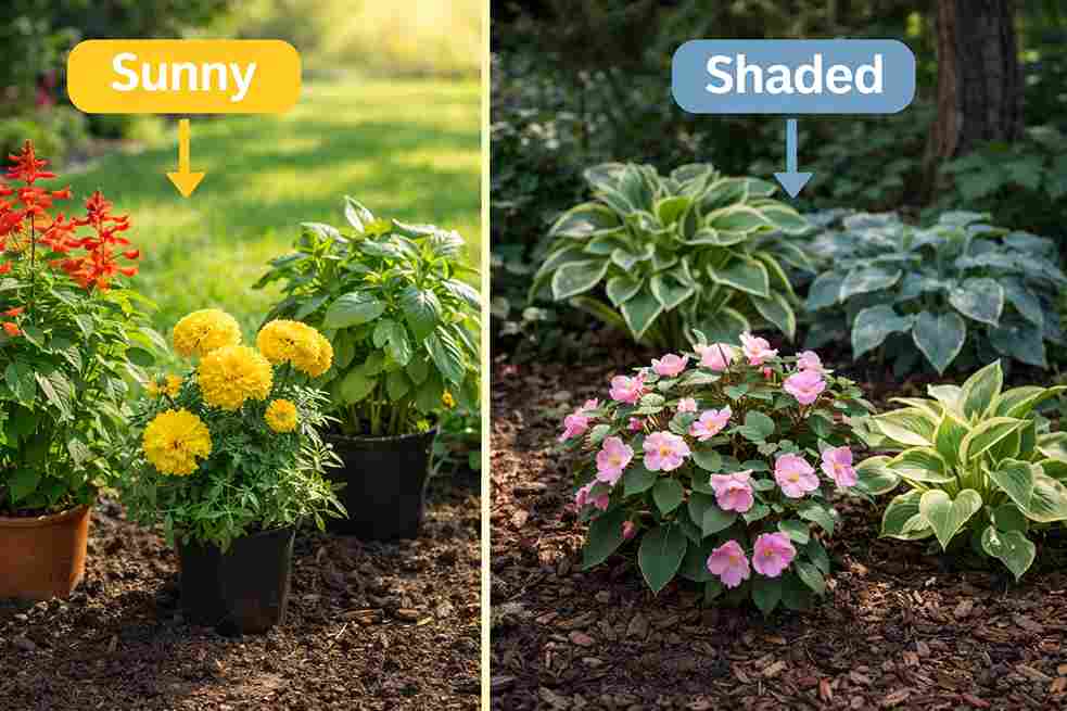Choosing plants based on sunlight needs