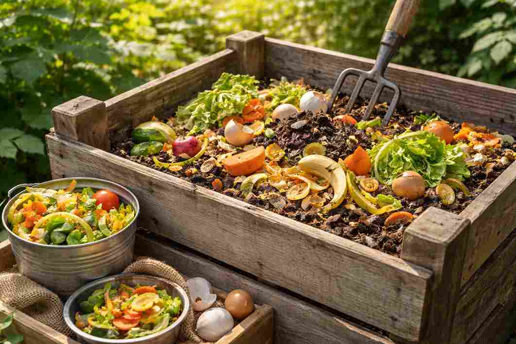 Making compost from kitchen waste