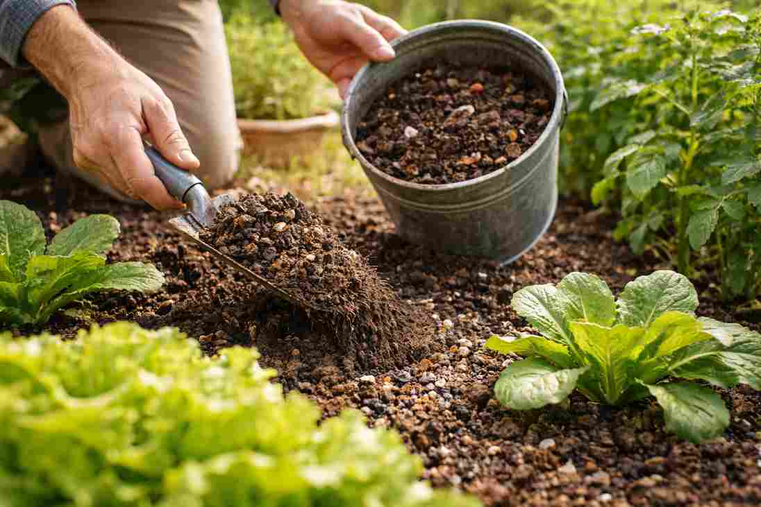 Using organic fertilizer for garden plants