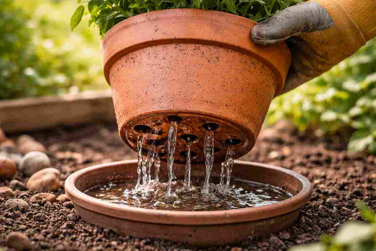 Plant pot with proper drainage holes