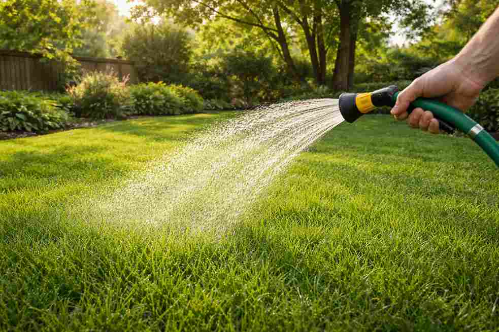 Proper way to water lawn grass