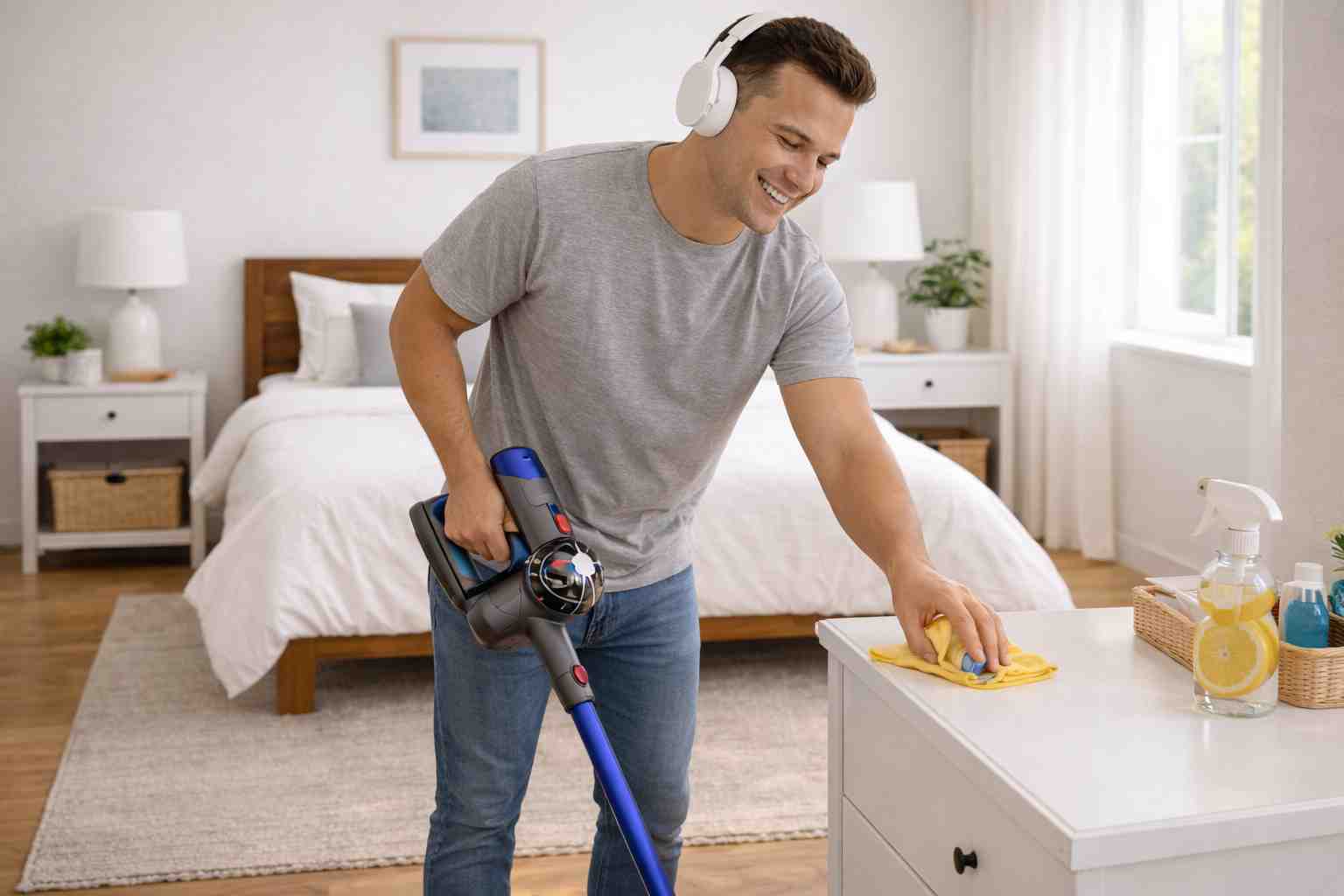 stress free room cleaning routine