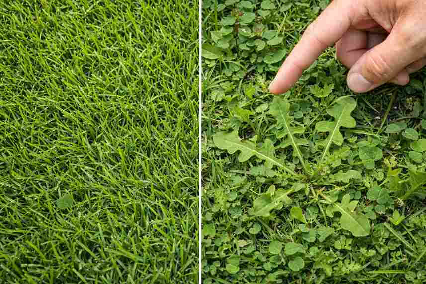 Difference between lawn grass and weeds