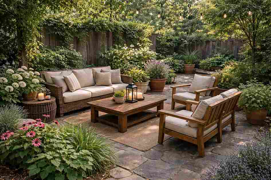 Using plants in outdoor living space design