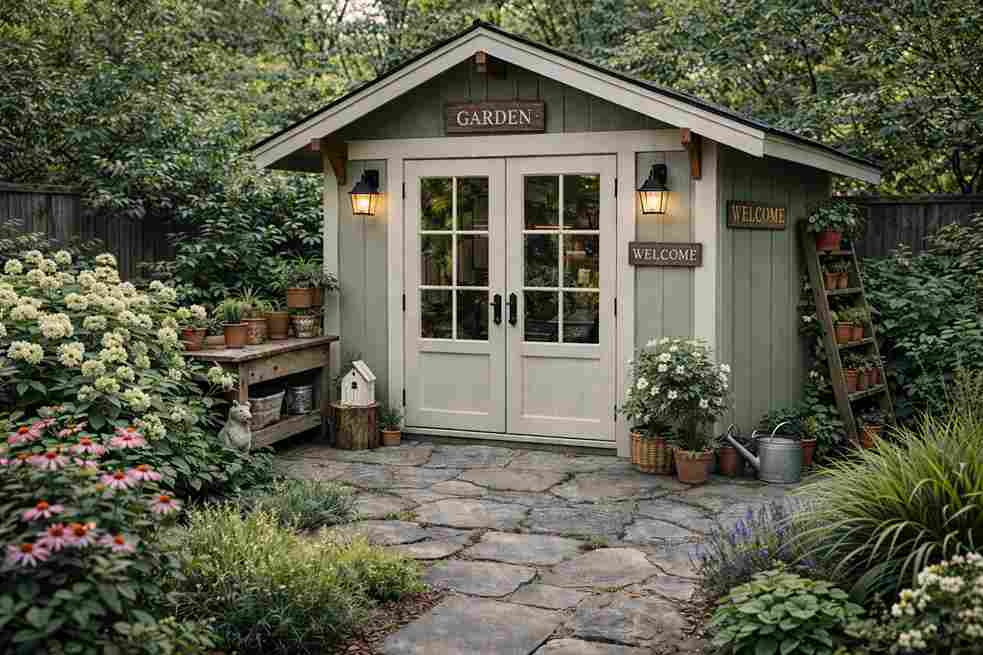 Simple decorative elements for a garden shed